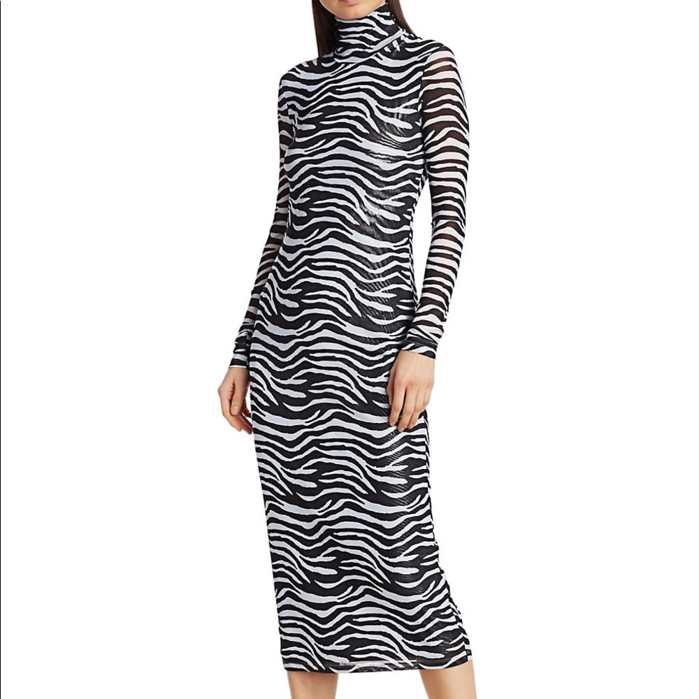 Staud Brae Dress - Zebra Print XS